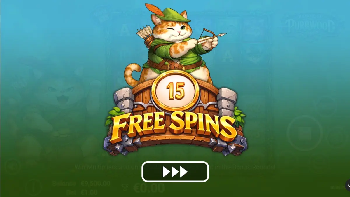 Karakter kucing heroik dalam permainan slot Prince of Purrwood